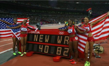 Сборная США выиграла Олимпиаду в женской эстафете 4x100 м с мировым рекордом