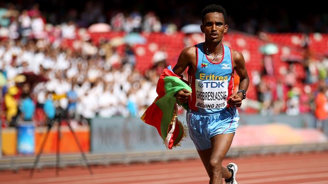 Ghirmay Ghebreslassie (ERI) 2:12.28 wins Marathon Final Beijing World Champs 2015