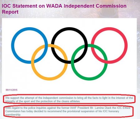 У Ламина Диака  забрали почетное членство IAAF 